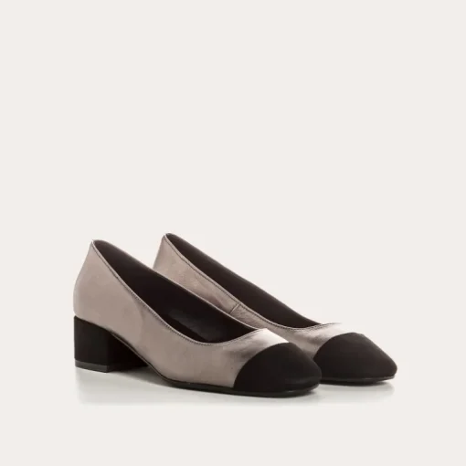BALLERINES A TALONS RIVIERA CUIR METALLISE