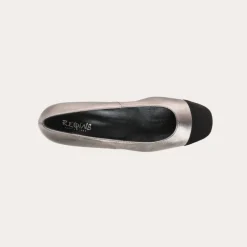 BALLERINES A TALONS RIVIERA CUIR METALLISE